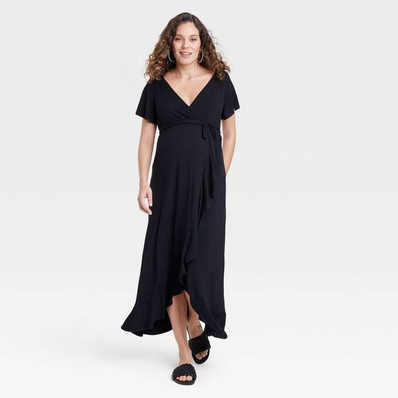 Isabel Maternity by Ingrid & Isabel Dresses & Skirts - Flutter Short Sleeve Knit Maternity Dress - Isabel Maternity by Ingrid & Is